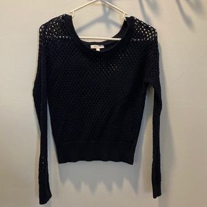 Delia’s open knit long sleeve sweater Navy small